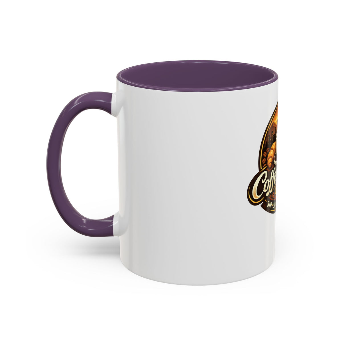 Coffee Mug — "Coffee Break Café: Sip • Savor • Connect" Accent Ceramic Mug (11/15oz)