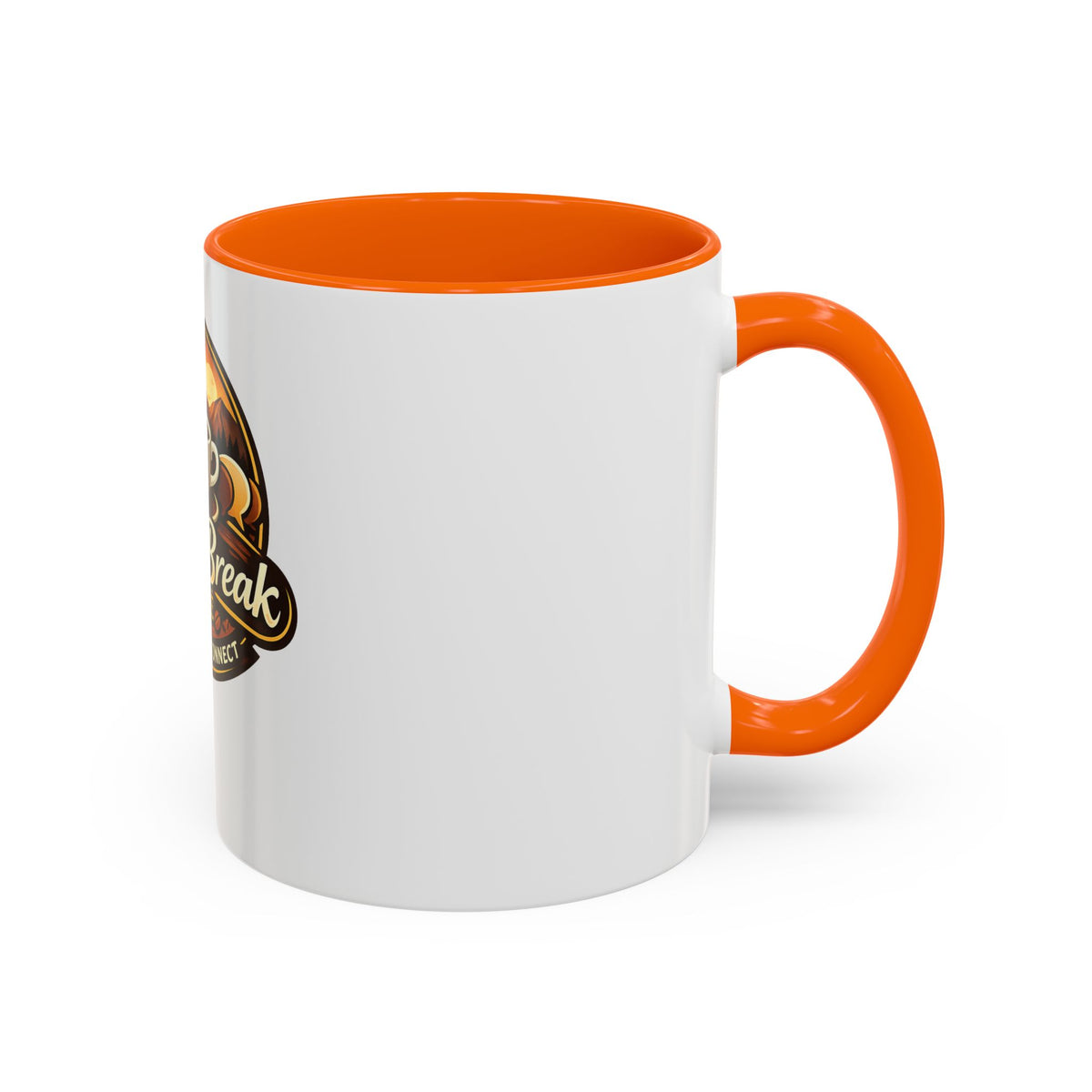 Coffee Mug — "Coffee Break Café: Sip • Savor • Connect" Accent Ceramic Mug (11/15oz)