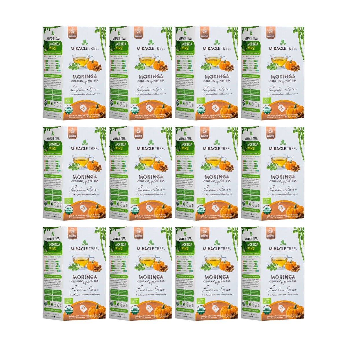 Organic Moringa Tea - Pumpkin Spice - Caffeine-Free Herbal Tea