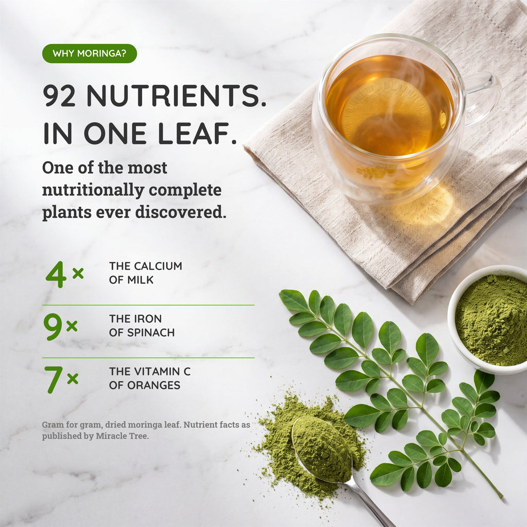Organic Moringa Tea - Lemon & Chamomile - Caffeine-Free Herbal Tea