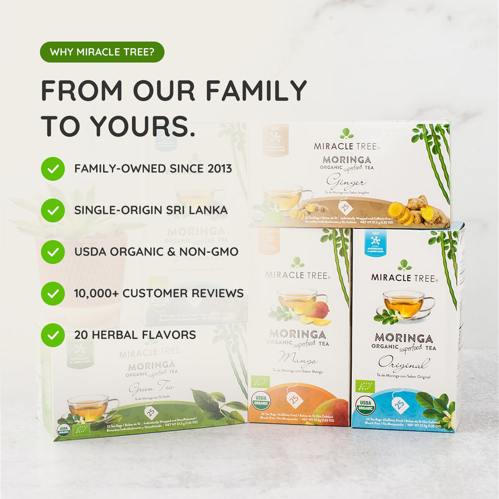 Organic Moringa Tea - Ginger - Caffeine-Free Herbal Tea